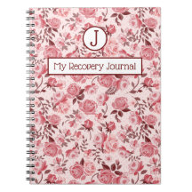 Recovery Journal Pink Roses Notebook