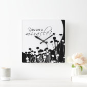 Recovery Miracle、白黒 スクエア壁時計 (ホーム)