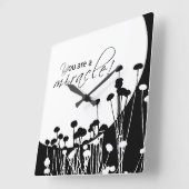 Recovery Miracle、白黒 スクエア壁時計 (傾斜)