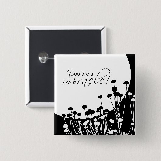 Recovery Miracle、白黒 缶バッジ (正面&裏面)