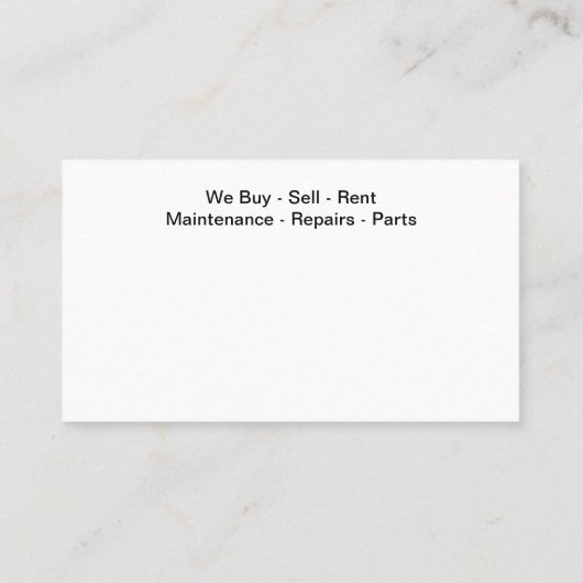 Recreational Vehicles And Motorhomes 名刺 (裏面)