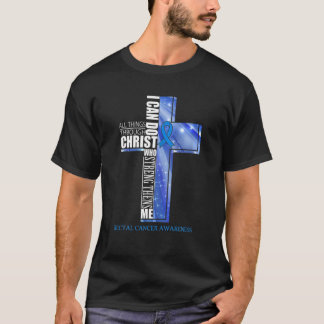 Rectal Cancer Awareness Christian Cross Ribbon Tシャツ