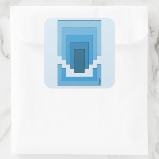 Rectangle Abstract in Blue スクエアシール (バッグ)