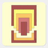 Rectangle Abstract Multicolor (70s Style) スクエアシール (正面)