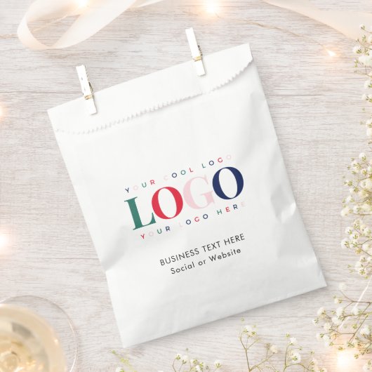 Rectangle Business Companyロゴ文字紙バッグ フェイバーバッグ (クリップ留めされた状態)