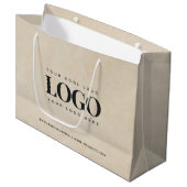 Rectangle Business Logo Beigeプロモーションカスタム ラージペーパーバッグ (正面アングル)