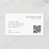 Rectangle Business Logo Qrコード会社の追加 名刺 (裏面)