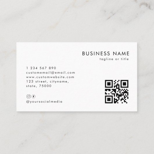 Rectangle Business Logo Qrコード会社の追加 名刺 (裏面)