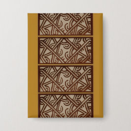 Rectangle Button with Gold Design 缶バッジ