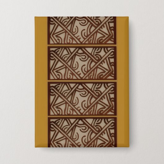 Rectangle Button with Gold Design 缶バッジ (正面)