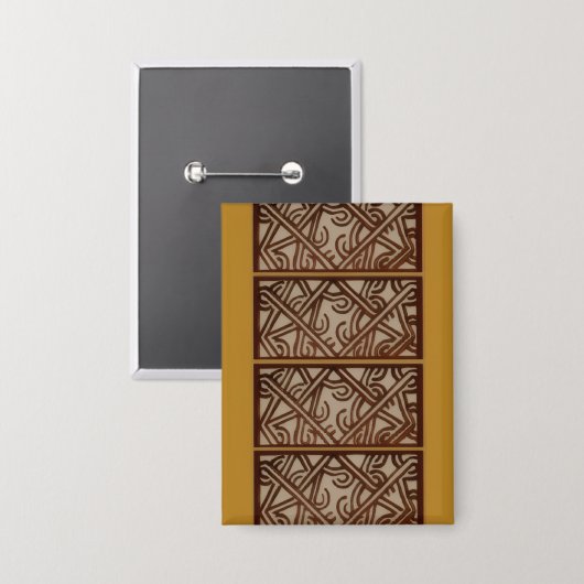 Rectangle Button with Gold Design 缶バッジ (正面/裏面)