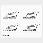 Rectangle Dachshund Stickers – ドイツ語エンジニアリング 長方形シール (シート)