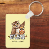 Rectangle Keychain ：私のパパ古い私（黄色） キーホルダー (裏面)