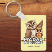 Rectangle Keychain ：私のパパ古い私（黄色） キーホルダー (正面)