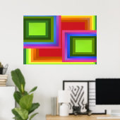 Rectangle Rainbow ポスター (ホームオフィス)