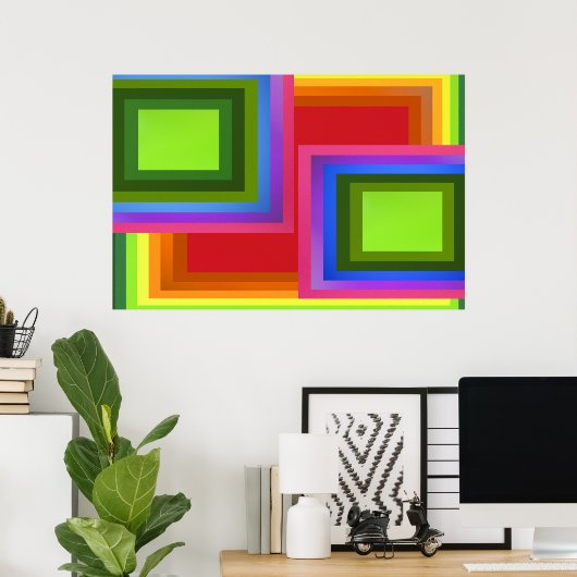 Rectangle Rainbow ポスター (ホームオフィス)