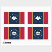 Rectangle sticker with Flag of Mississippi State 長方形シール (シート)