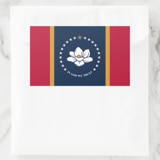 Rectangle sticker with Flag of Mississippi State 長方形シール (バッグ)