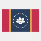 Rectangle sticker with Flag of Mississippi State 長方形シール (正面)