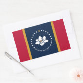 Rectangle sticker with Flag of Mississippi State 長方形シール (封筒)