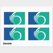 Rectangle sticker with Flag of Ottawa, Canada 長方形シール (シート)