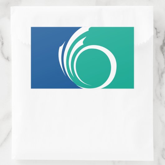 Rectangle sticker with Flag of Ottawa, Canada 長方形シール (バッグ)