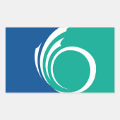 Rectangle sticker with Flag of Ottawa, Canada 長方形シール (正面)