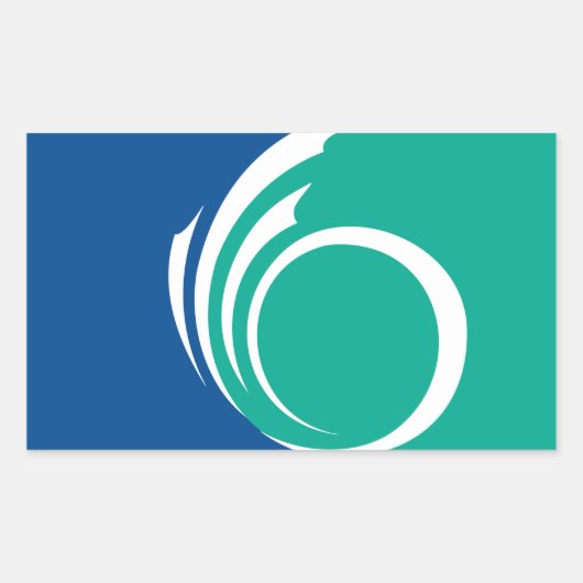 Rectangle sticker with Flag of Ottawa, Canada 長方形シール (正面)