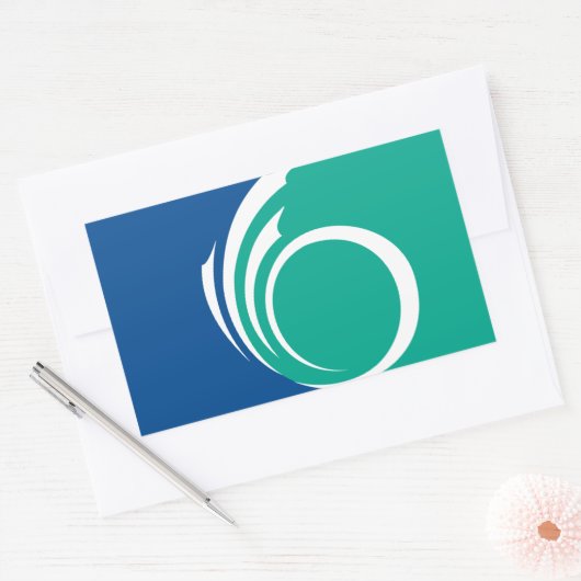 Rectangle sticker with Flag of Ottawa, Canada 長方形シール (封筒)