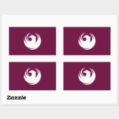 Rectangle sticker with Flag of Phoenix City, USA 長方形シール (シート)