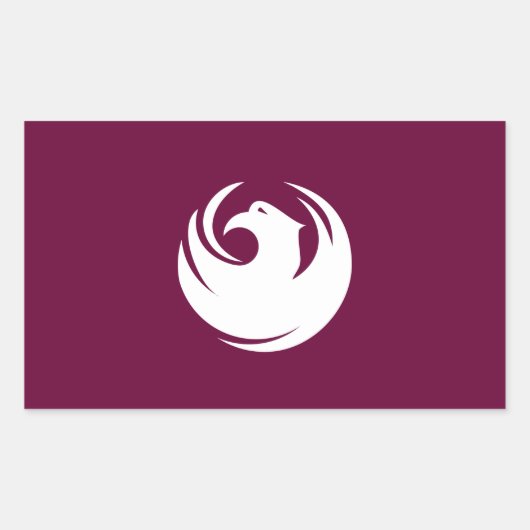 Rectangle sticker with Flag of Phoenix City, USA 長方形シール (正面)
