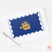 Rectangle sticker with Flag of Quebec City, Canada 長方形シール (封筒)