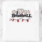 Rectangle Stickers/I Love Baseball 長方形シール (バッグ)