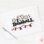 Rectangle Stickers/I Love Baseball 長方形シール (封筒)