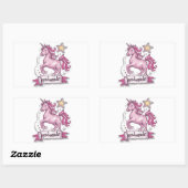 Rectangle Stickers Unicornと碑文, H 長方形シール (シート)