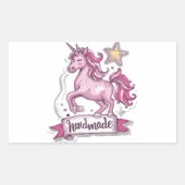 Rectangle Stickers Unicornと碑文, H 長方形シール (正面)