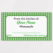 Rectangle Your Name Homemade Canning Labels Green ラベル (デザイン2)