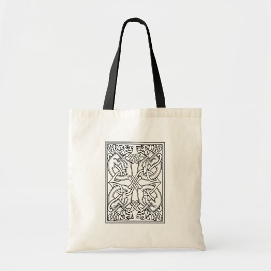 Rectangular celtic pattern black and white トートバッグ (正面)