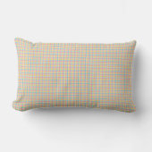 Rectangular pillow with a vibrant plaid pattern ランバークッション (正面)