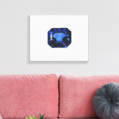 Rectangular Sapphire Blue Pattern キャンバスプリント (インサイチュ (リビング))