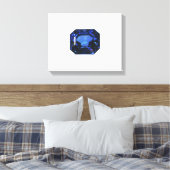Rectangular Sapphire Blue Pattern キャンバスプリント (インサイチュ (寝室))