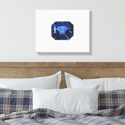 Rectangular Sapphire Blue Pattern キャンバスプリント (インサイチュ (寝室))