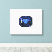 Rectangular Sapphire Blue Pattern キャンバスプリント (インサイチュ (ウッドフロア))