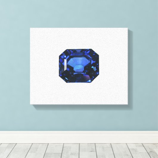 Rectangular Sapphire Blue Pattern キャンバスプリント (インサイチュ (ウッドフロア))