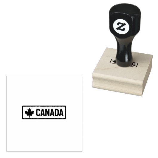 Rectangular Styling Canada Logo Printed Jet Black  ラバースタンプ (押印)