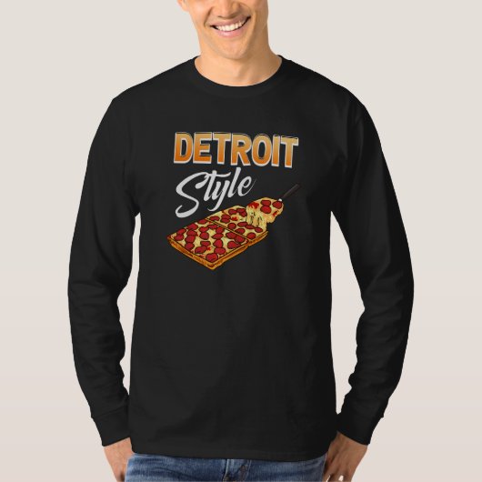 Rectangular Thick Crust Food Michigan Detroit Styl Tシャツ (正面)