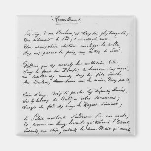 Recueillement',によって署名されるソネット1861年 マグネット