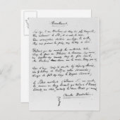 Recueillement', signed sonnet, 1861 ポストカード (正面/裏面)