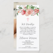 Recuerdo Bautizoバプテスマスペインのブックマークの好意 サンキューカード (正面/裏面)