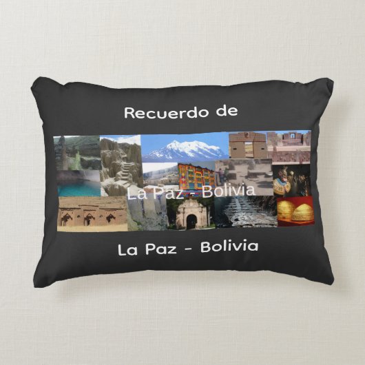 Recuerdo de La Paz Bolivia アクセントクッション (正面)